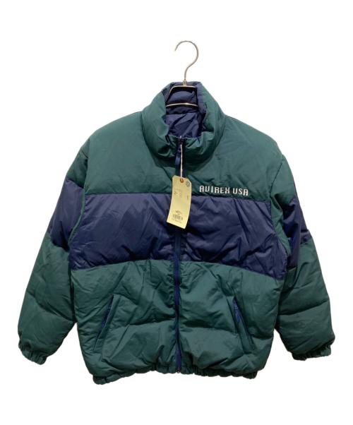 AVIREX（アヴィレックス）AVIREX (アヴィレックス) REVERSIBLE 2TONE DOWN JACKET　リバーシブル2トーンダウンジャケット グリーン×ネイビー サイズ:M 未使用品の古着・服飾アイテム