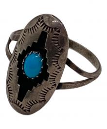 USED（ユーズド）の古着「ターコイズリング」｜シルバー