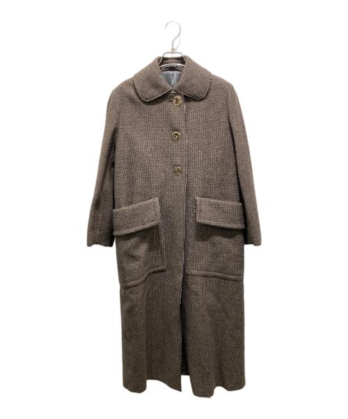 LUDLOW（ラドロー）LUDLOW (ラドロー) cornet　ツイードステンカラーコート ブラウン サイズ:1の古着・服飾アイテム