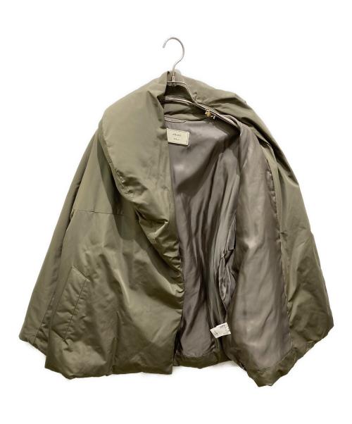 ebure（エブール）ebure (エブール) Ron Herman (ロンハーマン) シルクポリダウンジャケット カーキ サイズ:36の古着・服飾アイテム