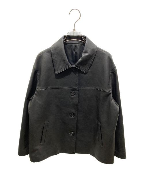 ok.soon（オクスン）ok.soon (オクスン) basic leather jacket　ベーシックレザージャケット ブラック サイズ:記載無しの為実寸参照の古着・服飾アイテム