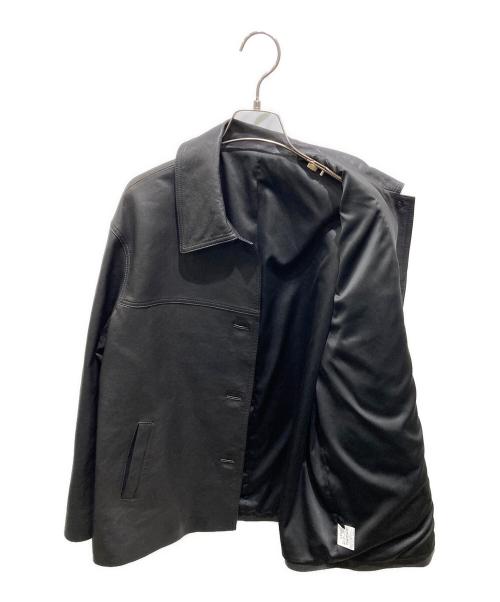 ok.soon（オクスン）ok.soon (オクスン) basic leather jacket　ベーシックレザージャケット ブラック サイズ:記載無しの為実寸参照の古着・服飾アイテム