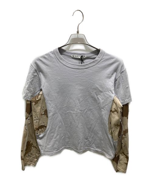 NVRFRGT（ネヴァーフォーゲット）NVRFRGT (ネヴァーフォーゲット) STUDIOUS (ステュディオス) 別注 PANELED LAYERD SLEEVE T-SHIRT ベージュ×デザートカモ サイズ:1の古着・服飾アイテム