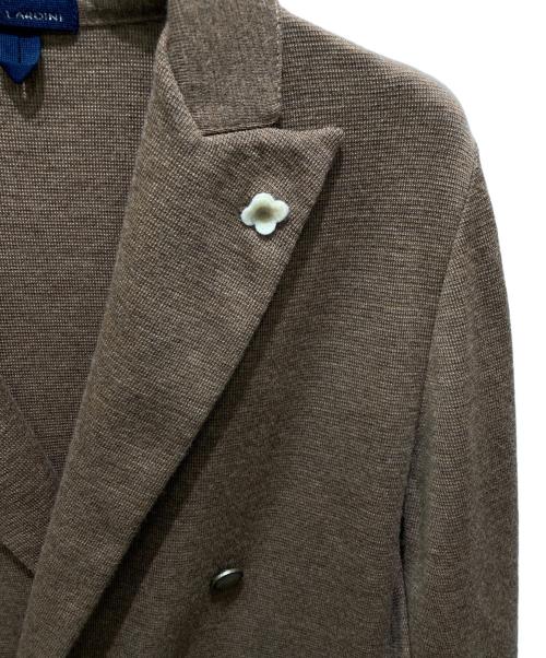 LARDINI（ラルディーニ）LARDINI (ラルディーニ) ミラノリブダブルブレストニット金釦ジャケット ブラウン サイズ:Mの古着・服飾アイテム