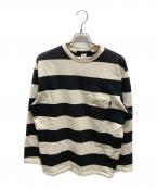 stussyステューシー）の古着「ボーダーカットソー」｜ブラック×ホワイト