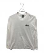 stussyステューシー）の古着「8 Ball Fade LS T-Shirt　8ボールフェードロングスリーブTシャツ」｜ホワイト