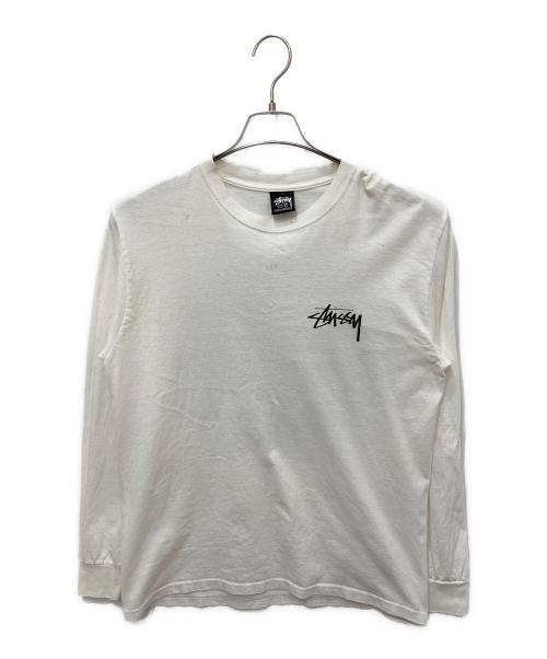 stussy（ステューシー）stussy (ステューシー) 8 Ball Fade LS T-Shirt　8ボールフェードロングスリーブTシャツ ホワイト サイズ:Mの古着・服飾アイテム