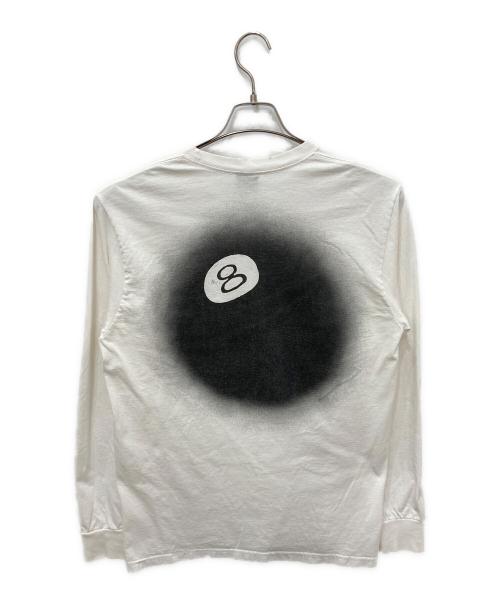 stussy（ステューシー）stussy (ステューシー) 8 Ball Fade LS T-Shirt　8ボールフェードロングスリーブTシャツ ホワイト サイズ:Mの古着・服飾アイテム