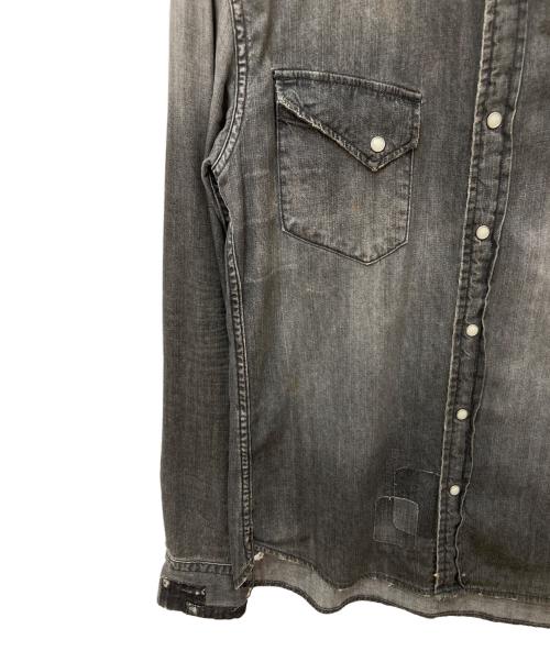 REMI RELIEF（レミレリーフ）REMI RELIEF (レミレリーフ) スカルスタッズウエスタンシャツ グレー サイズ:Lの古着・服飾アイテム
