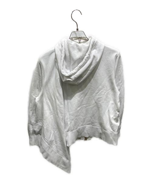 sacai（サカイ）sacai (サカイ) アシンメトリー ジップアップパーカー ホワイト サイズ:2の古着・服飾アイテム