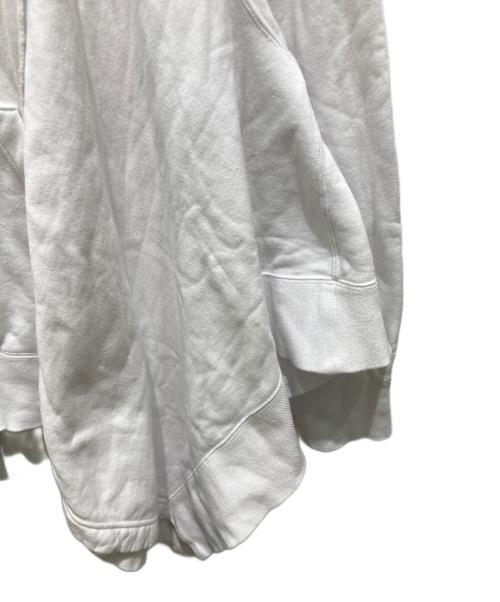sacai（サカイ）sacai (サカイ) アシンメトリー ジップアップパーカー ホワイト サイズ:2の古着・服飾アイテム