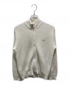 LACOSTEラコステ）の古着「バスケットニットジップアップ」｜ホワイト