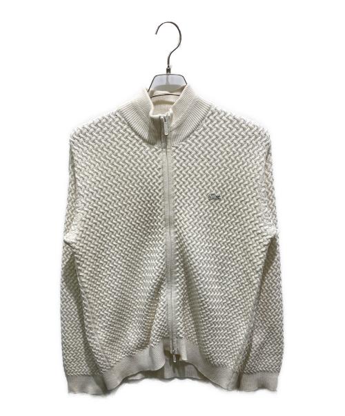 LACOSTE（ラコステ）LACOSTE (ラコステ) バスケットニットジップアップ ホワイト サイズ:Mの古着・服飾アイテム