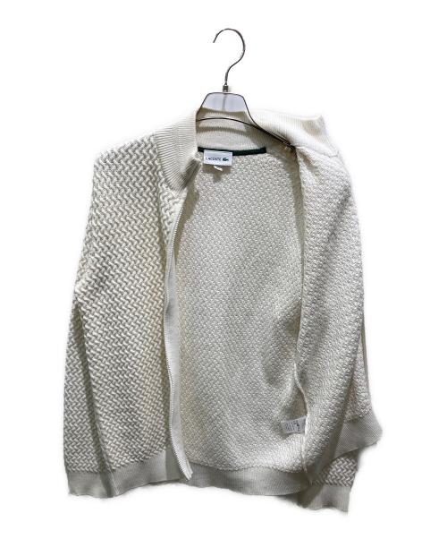 LACOSTE（ラコステ）LACOSTE (ラコステ) バスケットニットジップアップ ホワイト サイズ:Mの古着・服飾アイテム