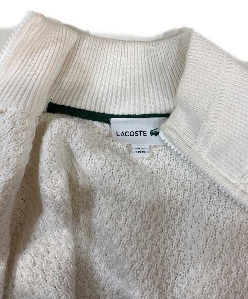 LACOSTE（ラコステ）LACOSTE (ラコステ) バスケットニットジップアップ ホワイト サイズ:Mの古着・服飾アイテム