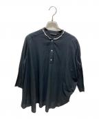 mizuiro-indミズイロインド）の古着「ヘンリーネックシャツ」｜ネイビー