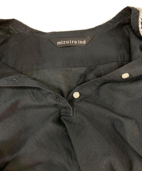 mizuiro-ind（ミズイロインド）mizuiro-ind (ミズイロインド) ヘンリーネックシャツ ネイビー サイズ:記載なしの為実寸参照の古着・服飾アイテム