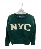 RALPH LAURENラルフローレン）の古着「NYC ウォッシャブル ウールブレンド セーター」｜グリーン