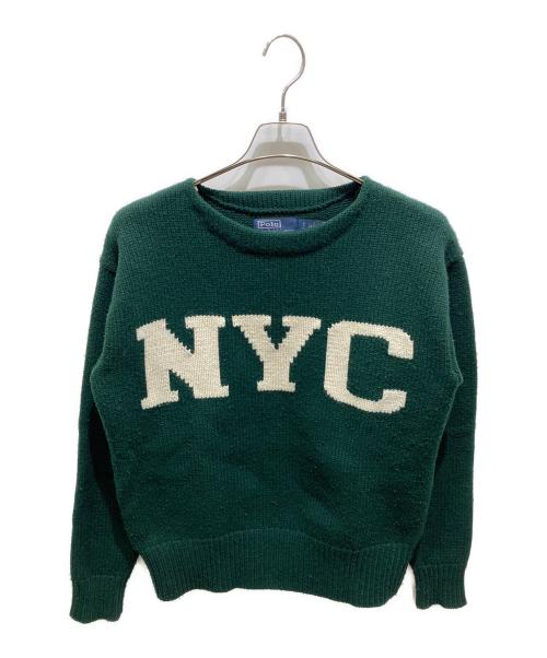 RALPH LAUREN（ラルフローレン）RALPH LAUREN (ラルフローレン) NYC ウォッシャブル ウールブレンド セーター グリーン サイズ:Sの古着・服飾アイテム
