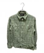 RRLダブルアールエル）の古着「リネンン混チェックシャツ」｜グリーン