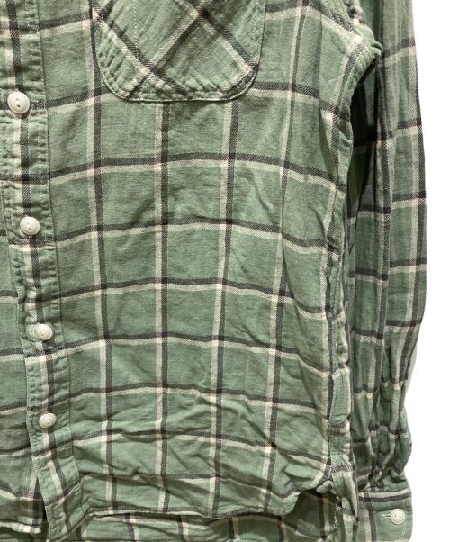 RRL（ダブルアールエル）RRL (ダブルアールエル) リネンン混チェックシャツ グリーン サイズ:Ｍの古着・服飾アイテム