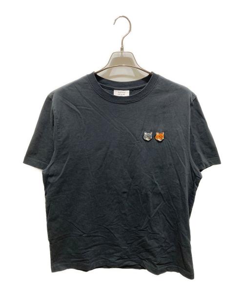 maison kitsune（メゾンキツネ）maison kitsune (メゾンキツネ) ダブル ボールド フォックスヘッド コンフォート Tシャツ ブラック サイズ:XLの古着・服飾アイテム