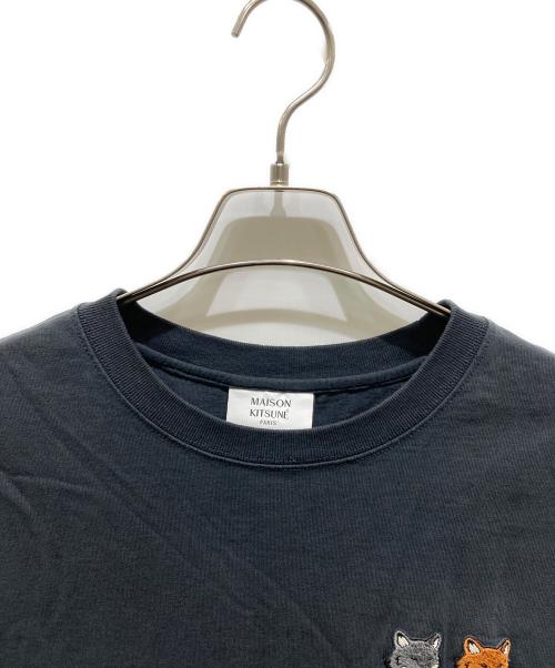 maison kitsune（メゾンキツネ）maison kitsune (メゾンキツネ) ダブル ボールド フォックスヘッド コンフォート Tシャツ ブラック サイズ:XLの古着・服飾アイテム