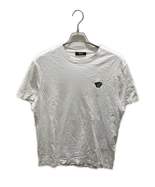 VERSACE（ヴェルサーチェ）VERSACE (ヴェルサーチェ) メデューサ刺繍半袖カットソー ホワイト サイズ:2XLの古着・服飾アイテム