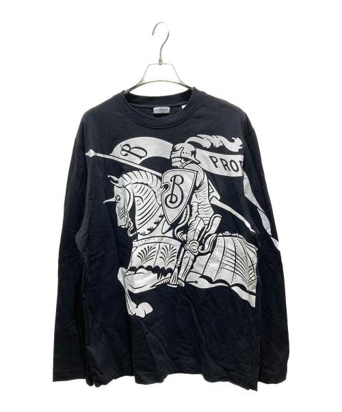 BURBERRY（バーバリー）BURBERRY (バーバリー) ホースプリントロングスリーブカットソー ブラック サイズ:XLの古着・服飾アイテム