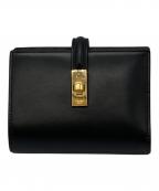 CELINEセリーヌ）の古着「トリフォードコンパクトウォレット 財布 16(セーズ)」｜ブラック