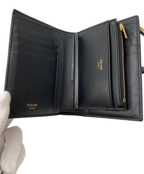 CELINE（セリーヌ）CELINE (セリーヌ) トリフォードコンパクトウォレット 財布 16(セーズ)  ブラックの古着・服飾アイテム