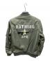 A BATHING APE (ア ベイシング エイプ) UNDEFEATED (アンディフィーテッド) MA-1 ワッペン装飾フライトジャケット カーキ サイズ:S：15000円