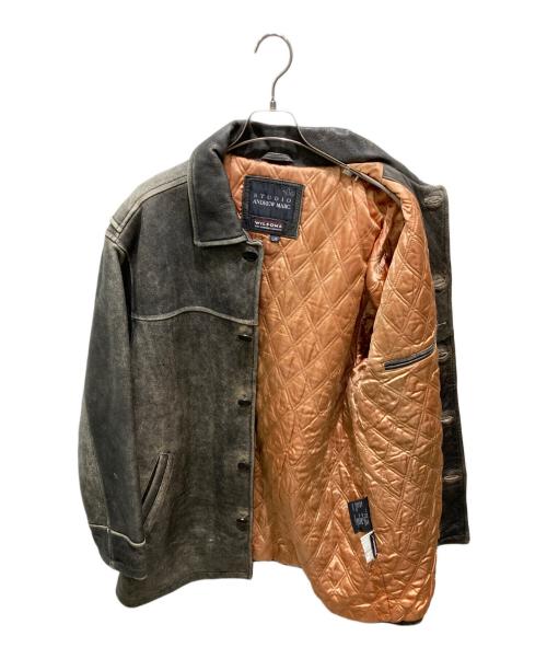 WILSONS STUDIO ANDREW MARC（ウィルソンズ アンデュリューマーク）WILSONS STUDIO ANDREW MARC (ウィルソンズ アンデュリューマーク) レザージャケット グレー サイズ:Lの古着・服飾アイテム