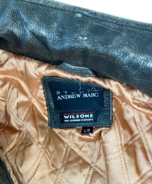 WILSONS STUDIO ANDREW MARC（ウィルソンズ アンデュリューマーク）WILSONS STUDIO ANDREW MARC (ウィルソンズ アンデュリューマーク) レザージャケット グレー サイズ:Lの古着・服飾アイテム