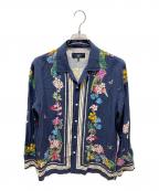 NYBG×KITH-×キス）の古着「Floral Border Long Sleeve Thompson Shirt」｜ネイビー