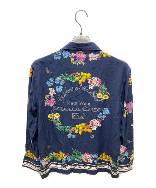 NYBG（-）NYBG (-) KITH (キス) Floral Border Long Sleeve Thompson Shirt ネイビー サイズ:Ｓの古着・服飾アイテム