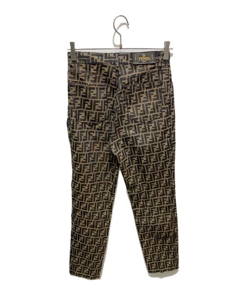 FENDI JEANS（フェンディ ジーンズ）FENDI JEANS (フェンディ ジーンズ) ズッカ柄パンツ ブラウン サイズ:73.5cm (W29)の古着・服飾アイテム