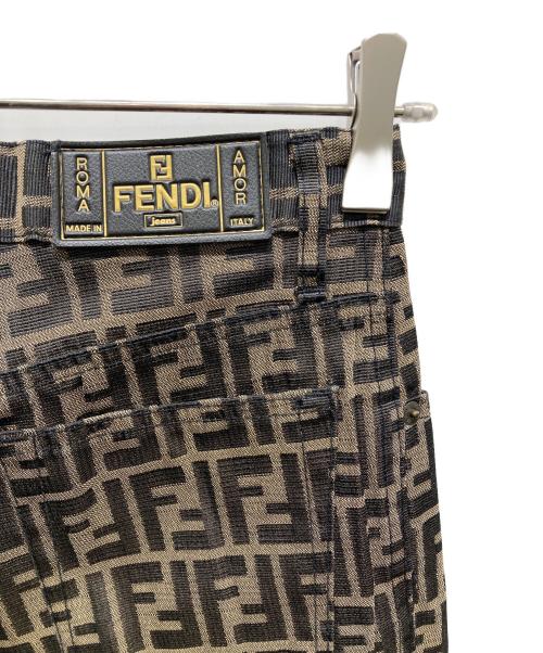 FENDI JEANS（フェンディ ジーンズ）FENDI JEANS (フェンディ ジーンズ) ズッカ柄パンツ ブラウン サイズ:73.5cm (W29)の古着・服飾アイテム