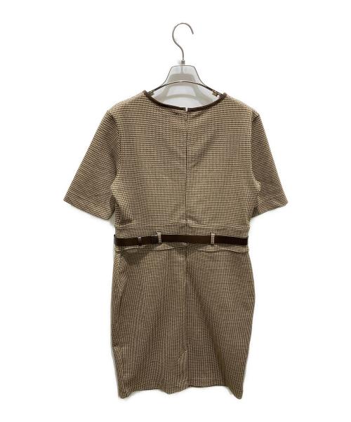 LAUREN RALPH LAUREN（ローレンラルフローレン）LAUREN RALPH LAUREN (ローレンラルフローレン) ベルテッドワンピース ブラウン サイズ:Ｍの古着・服飾アイテム