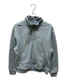 stussy（ステューシー）の古着「Stock Logo Mock Neck Sweat」｜ブルー