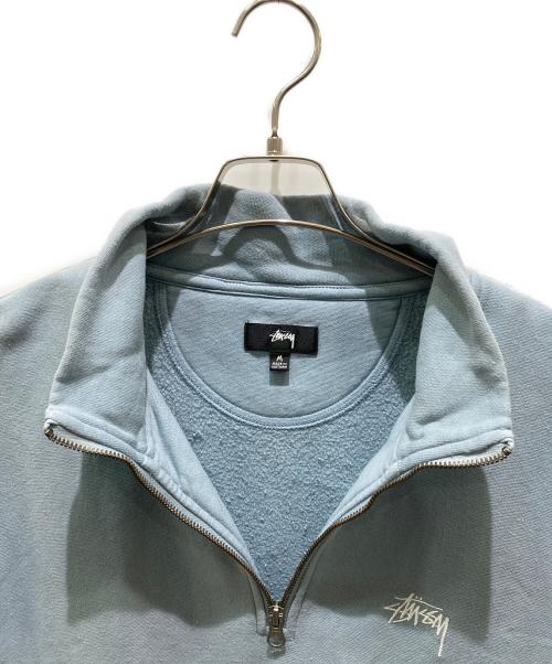 stussy（ステューシー）stussy (ステューシー) Stock Logo Mock Neck Sweat ブルー サイズ:Mの古着・服飾アイテム