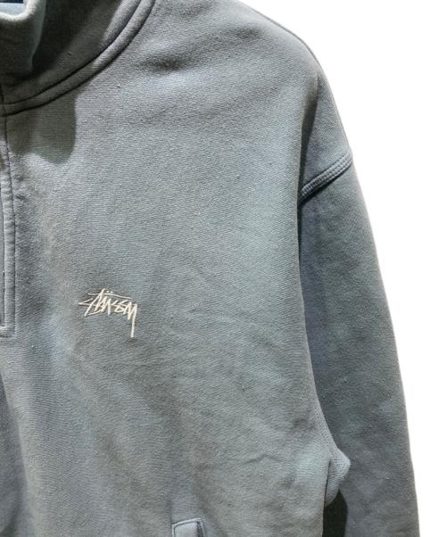 stussy（ステューシー）stussy (ステューシー) Stock Logo Mock Neck Sweat ブルー サイズ:Mの古着・服飾アイテム