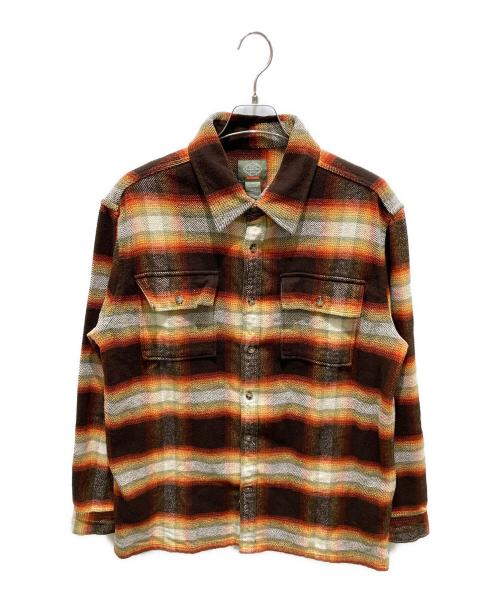 ST JOHN'S BAY（セントジョンズベイ）ST JOHN'S BAY (セントジョンズベイ) オンブレチェックジャケット ブラウン サイズ:Lの古着・服飾アイテム