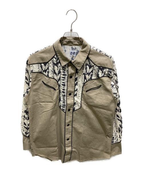 AiE（エーアイイー）AiE (エーアイイー) 切替ウエスタンシャツ ベージュ サイズ:Ｓの古着・服飾アイテム