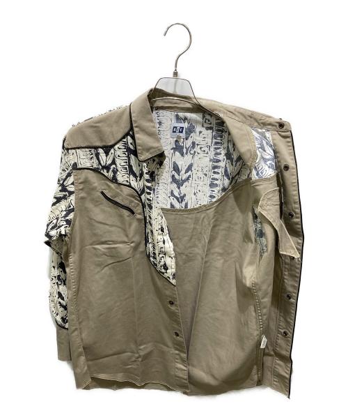 AiE（エーアイイー）AiE (エーアイイー) 切替ウエスタンシャツ ベージュ サイズ:Ｓの古着・服飾アイテム