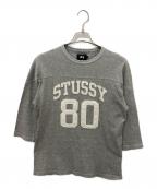 stussyステューシー）の古着「フットボールTシャツ」｜グレー