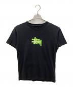 stussyステューシー）の古着「ロゴプリント半袖Tシャツ」｜ブラック