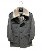 BURBERRY BLACK LABELバーバリーブラックレーベル）の古着「ラビットファー付キルティングコート」｜グレー