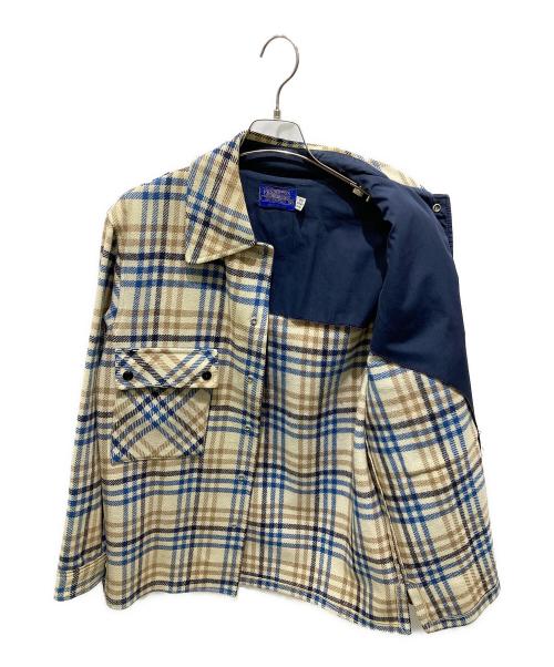 PENDLETON（ペンドルトン）PENDLETON (ペンドルトン) ウールチェックCPOジャケット ベージュ サイズ:Mの古着・服飾アイテム