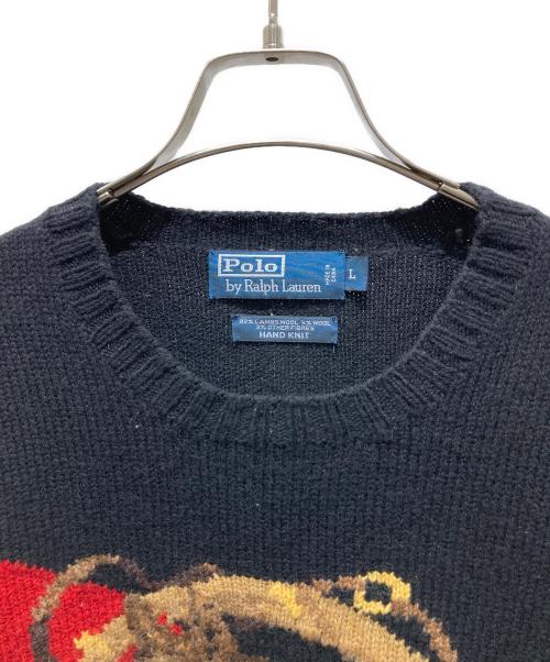 POLO RALPH LAUREN（ポロ・ラルフローレン）POLO RALPH LAUREN (ポロ・ラルフローレン) ホースデザインハンドニット ブラック サイズ:Lの古着・服飾アイテム